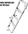 Retractable Attic Ladder For 7 Ft 8 In To 10 Ft 3 In Ceilings, folding aluminum loft stairs with 12 in steps and 14.1 in base