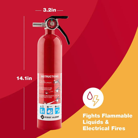 Beefed Up Heavy Duty Garage And Workshop Fire Extinguisher 10 B C For Flammable Liquids And Electrical Fires With Metal Head And Commercial Grade Valve Easy Trigger Sodium Bicarbonate Agent Safety Pin And Seal