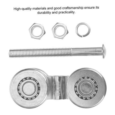 Beefy, Heavy Duty Sliding Door Hanging Wheel Track Roller Replacement for Industrial Doors, steel components on display