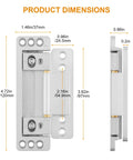Heavy Duty Hidden Door Hinges 2 Pack With Matching Structural Screws Sleek Zinc Alloy Concealed Hardware Kits dimensions diagram shown.