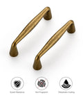 Antique Brass 3 Inch Cabinet Pulls Set, 30 Pack, Solid Zinc Alloy Drawer Handles For Kitchen Cabinets And Cupboards, angled view