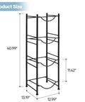 Heavy Duty Steel 5 Gallon Water Jug Rack Space Saving Water Bottle Holder Stand for Dispenser Beefy Bottle Rack Built to Last Fits Large Jugs Durable Storage Solution, showing dimensions and tiered structure.