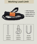 Round Sling For Aerial Hoop 3ft 91cm Beefy Heavy Duty Lifting Strap With 5 To 1 Safety Factor CE Certified Military Grade Polyester
