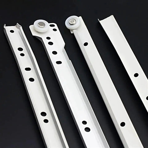 Two Pair Quiet Drawer Slides For Two Section Clothing Drawers Cabinet Rails And Keyboard Rollers Easy Install Smooth Operation