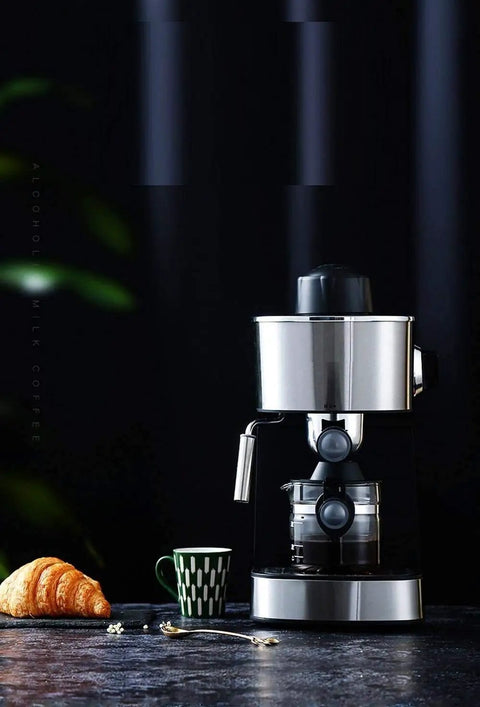 Bean To Cup Coffee Machine With Reusable Filter And Semi Automatic Steam Espresso Maker For Home Use, Backlit Soft Touch Panel on counter.