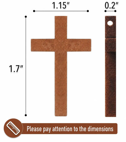 Hella Sturdy Wooden Cross Charms Bulk Pack Of Sixty Pocket Size Beads 1.7x1.15x0.2in pre drilled for DIY projects.