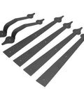 Matte Black Garage Door Hinges And Handles Kit, Carbon Steel Hardware Set With 4 Hinges And 2 Handles, Screw Mount Included