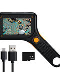 Handheld Digital Microscope 500x With 3.0 Inch LCD Screen Autofocus And 8 LED Lights No External Monitor Needed 8GB TF Card Included For Photo And Video USB Microscope For Windows And Mac Recording And Transmission with USB cable and TF card