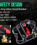 60 Amp inline circuit breaker for 8 Gang Dimmer Switch Panel for Cars Trucks ATVs UTVs and SUVs LED Automatic Dimming Electronic Relay System