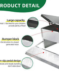 Automatic Treadle Chicken Feeder For Smart Backyard Flocks 11 Pound Capacity with bumper block and non-slip pedal design.