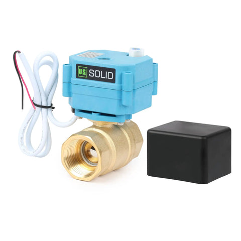 Rugged IP67 Motorized Brass Ball Valve 1 Inch With Waterproof Cover Full Port 110 To 230V Two Wire Auto Return Normally Closed Outdoor