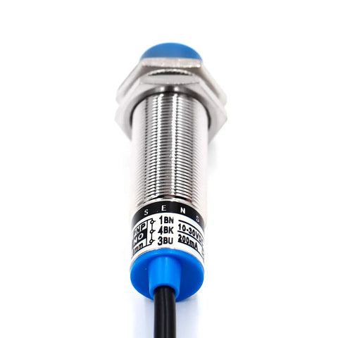 Inductive Proximity Sensor Switch LJ18A3-8-Z/BY, 8mm Detection Range, PNP NO Output, 3-Wire DC 10-30V, 200mA Current, front angle