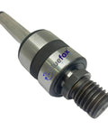 Woodworking Live Tailstock Chuck Adapter For 1 Inch By 8 Tpi Thread With Morse Taper Mount MT2, metal close-up view.