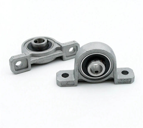Two Pack Zinc Alloy Pillow Block Bearings Fits Shafts Eight To Twenty Mm Featuring Self Aligning Inner Design For Smooth Rotation Across Machines