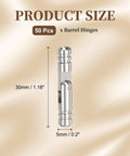 50 Pcs Concealed Brass Barrel Hinges 5x30mm Dope For Jewelry Boxes And Small Woodworking Projects Hidden Barrel Hinges