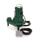 Heavy Duty 1-1/2 Inch Submersible Sump Pump With Non Clogging Vortex Design And Rugged Cast Iron Housing on a white background.
