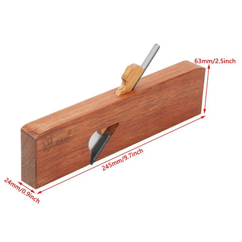 Premium Professional Grade Single Pull Hand Planer on wooden body, 245mm long, ideal for clean cuts in wood and plaster edges.