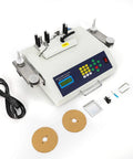 Automatic SMT SMD Parts Counter 25W High Precision Component Counting Machine With LCD Display, Photoelectric Sensor, Zero Error Counting For Efficient PCB Assembly And Pro Grade Parts Tracking. White metal parts counter with LCD, power cord, discs and tools