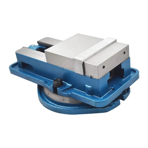 Beefy 6 Inch Heavy Duty Milling Vise With 360 Degree Swivel Base And High Precision Clamping For Metalworking, Locking Bench Vise, 6.3 Inch Jaw Width, 1.75 Inch Jaw Height, 5.79 Inch Overall Height, blue cast iron