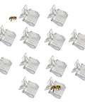 Bee Queen Cage Catcher Clips 12 Pack transparent plastic beekeeping kit with bee for one hand use