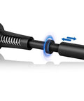Built Like A Tank Adjustable Spring Door Stopper With Non Slip Silicone Pad Heavy Duty Wall Blocker Rust Resistant Matte Black Finish Premium Aluminum Alloy Shock Absorber Kickproof Home Hardware Upgrade side view showing the spring mechanism and adjustable length.