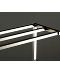 Edenscape Freestanding Towel Rack In Brushed Nickel With Solid Steel Construction close-up of triple towel bar design