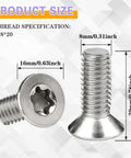 4 Pack Stainless Steel Brake Rotor Screws For Front And Rear Discs, short fixing screws, rust resistant, M8x1.25x20mm