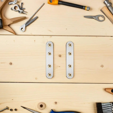 18 Piece Metal Mending Plates And Flat Wall Brackets Set For Furniture Reinforcement And DIY Projects No Sweat Install Built