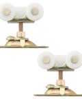 2 Pack Three Quarter Inch Sliding Door Rollers With Four Mounting Screws Silent Hanging Wheels For Pocket Doors Closet Doors Bypass Tracks And RV Accessories Easy To Install With Durable Precision Wheels For Smooth Quiet Sliding