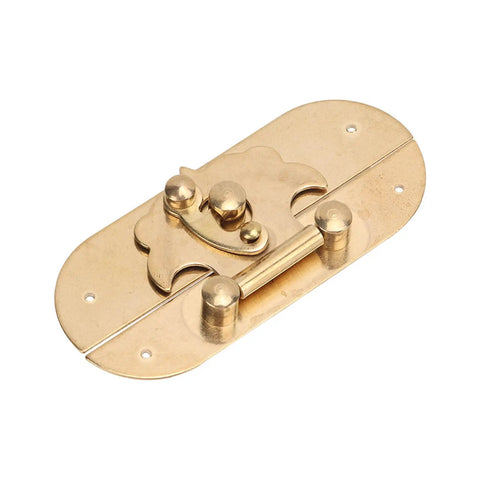 Old School Jewelry Box Lock With Exquisite Brass Texture Latch Antique Style Cabinet Lock For Boxes Engraved Brass Surface Decor
