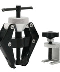 All In One Wiper Arm Puller And Battery Terminal Removal Tool For Bolted Windshield Wiper Arms That Slip Over A Tapered Spline And Battery Posts The Go To Auto Hand Tool For Cars And Light Trucks, black and silver metal construction, set of two tools