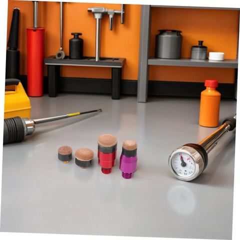 4 Piece Auto Body Dent Repair Tool Kit With Metal Tip Set For Sheet Metal And Automotive Bodywork Quick Change Dent Hammer Tips For Rapid Easy Dent Repair And Vehicle Repair Tools, shown with interchangeable metal tips and gauge