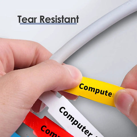 Color Coded Cable Labels Set For Quick Cable Management, 8 Sheets Of 240 Labels, A4 Size 210 X 297 Mm, Each Label 3.31 X 1.02 Inches, 8 Bright Colors Pink Green Red White Blue Orange Brown Yellow, Easy Tagging And Org. tear-resistant cable labels