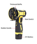 Cordless 21V Mini Handheld Angle Grinder Kit With 2 Rechargeable Batteries High Speed Up To 19500 RPM Quick Change Spindle Lock