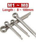 Heavy Duty 304 Stainless Steel Cotter Pins Galvanized Split Clips Elastic Fasteners M1 To M10 Sizes for industrial machinery