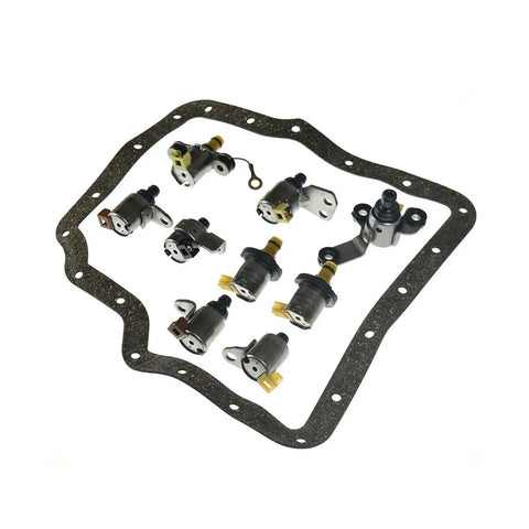 Shift Solenoid Set Gasket For JF506E Transmission Replacement includes gasket and solenoids for Ford and Mazda 2002-2005 2.5L.