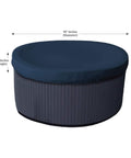 Round Hot Tub Cover For 90 Inch Spa, Waterproof UV Resistant Outdoor Protector With Elastic Hem, shown covering a hot tub.