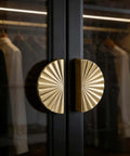 Six Pack Brushed Gold Half Moon Cabinet Pulls 2.5 Inch Center Spacing For Cabinets Drawers Dressers Closets Cupboards