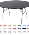 Ten Pack Black Round Plastic Table Covers For 60 Inch Tables Indoor Outdoor Fitted Covers 5 Feet Diameter Tables Not Included Bulk Supply