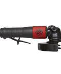 Straight From The Shop Floor Heavy Duty 4.5 Inch Air Angle Grinder side view with trigger and black-red design.