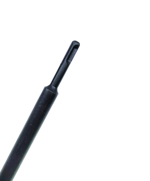 Tough As Nails 17 Inch SDS Plus Extension Shaft With Quick Swap Collar, black alloy steel, designed for deep concrete drilling.