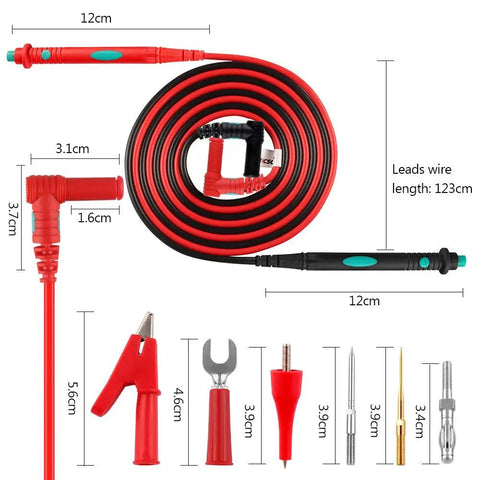Pro Grade Digital Multimeter Test Lead Kit With Alligator Clips, Replaceable Probes, 16 Piece Set for Safe Accurate Electrical Testing