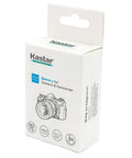 Battery And AC Wall Charger Replacement For Canon LP-E8 LPE8 And LC-E8E packaging box with camera illustration