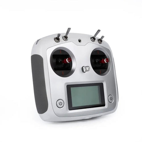 Left Hand Throttle 2.4G RC Transmitter with AFHDS 2A 10 Channel Control and touchscreen interface, front view.