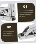 Close-up of Hidden Folding Hinges With Hydraulic Damping For Quiet Cabinet Doors And Wardrobes 180 Degree Drop Down Soft Close