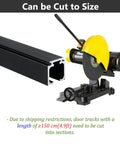 Soft Close Sliding Barn Door Track System 5.6 foot hardware kit being cut to size with power saw for interior doors and closets
