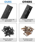 Comparison of 2 Pack 24 Inch Piano Hinge Stainless Steel Black Heavy Duty 304 Continuous Hinge versus other hinge with screws