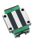 Built Tough HGR20 Linear Guide Rail Kit With Four HGW20CC Slider Blocks For DIY CNC Machines slider block with green and black details.