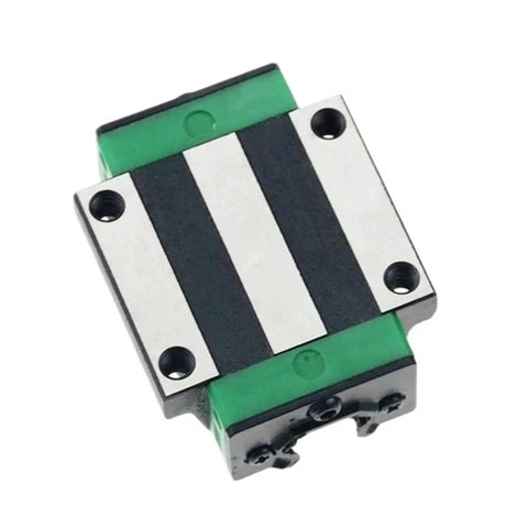 Built Tough HGR20 Linear Guide Rail Kit With Four HGW20CC Slider Blocks For DIY CNC Machines slider block with green and black details.