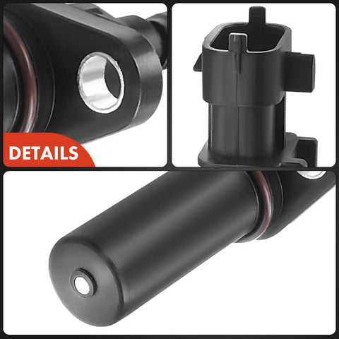 Close-up views of Engine Crankshaft Position Sensor Replacement For Hyundai Kia Dodge, highlighting connector and sensor details.
